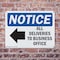 Signmission All Deliveries To Business Office, 14 in W x Rectangle, Plastic OS-2PACK-NS-P-1014-L-10094 - alternate 7